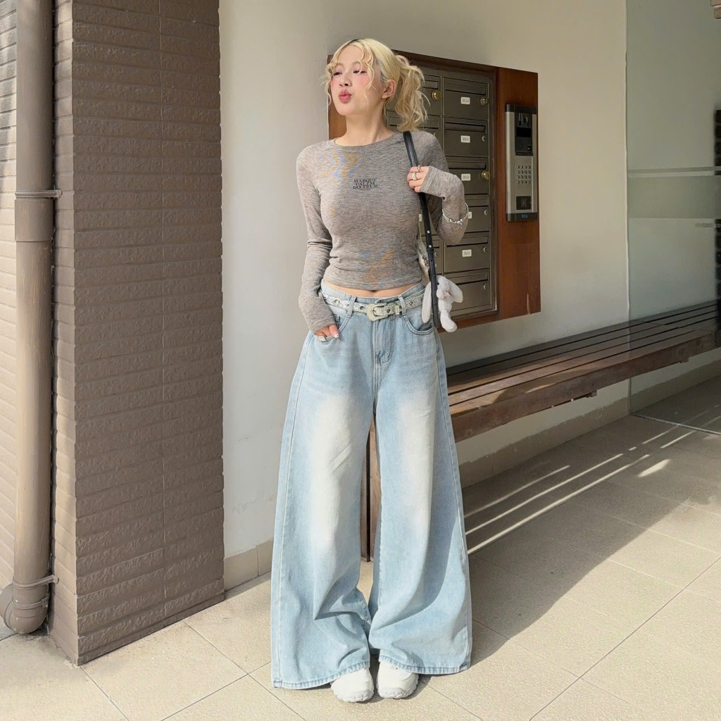 Quần Jeans Ống Rộng Ver 2 WIDE LEG  Calem.Club tôn dáng cạp cao form unisex nam nữ | BigBuy360 - bigbuy360.vn