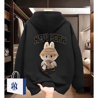 Áo Hoodie Lót Lông Cáo Mũ To Hai Lớp Form Rộng  - NY Labubu
