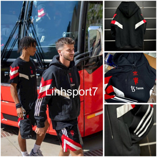 [Hàng Đẹp] Nỉ Mũ Hoodie CLB Arsenal MU Manchester United 24/25 Màu Đen viền đỏ trắng