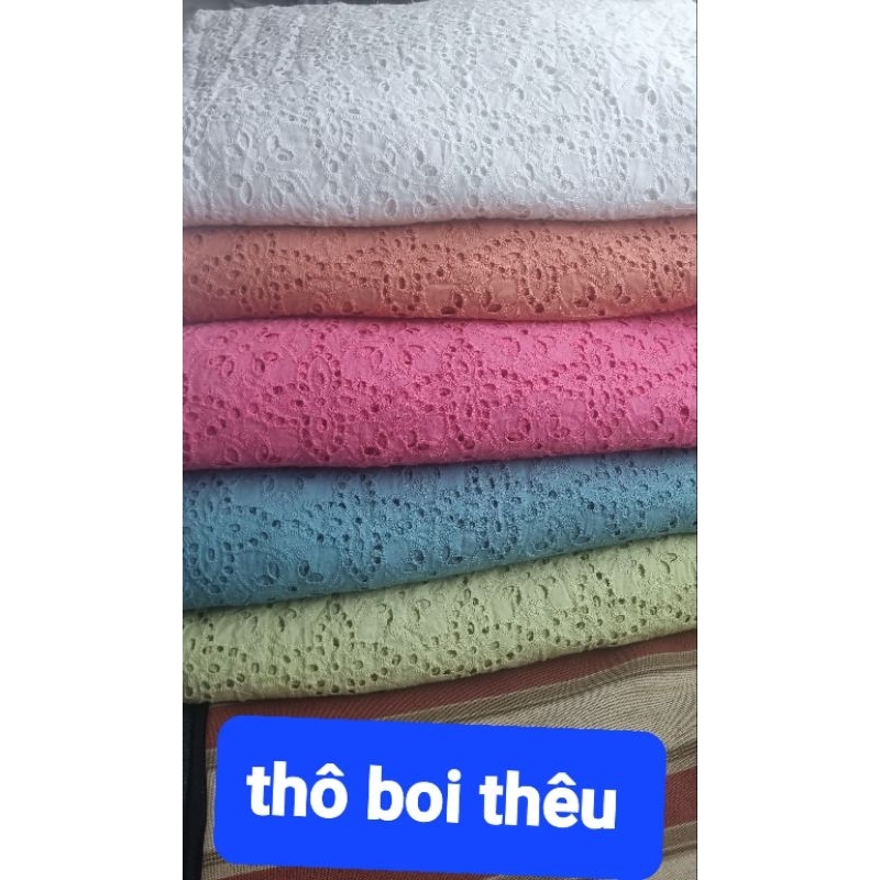 vải thô boi  thêu(katê)