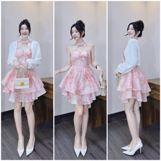 ĐẦM BBD GẤM XỐP CỔ VUÔNG TAY BỒNG ✨