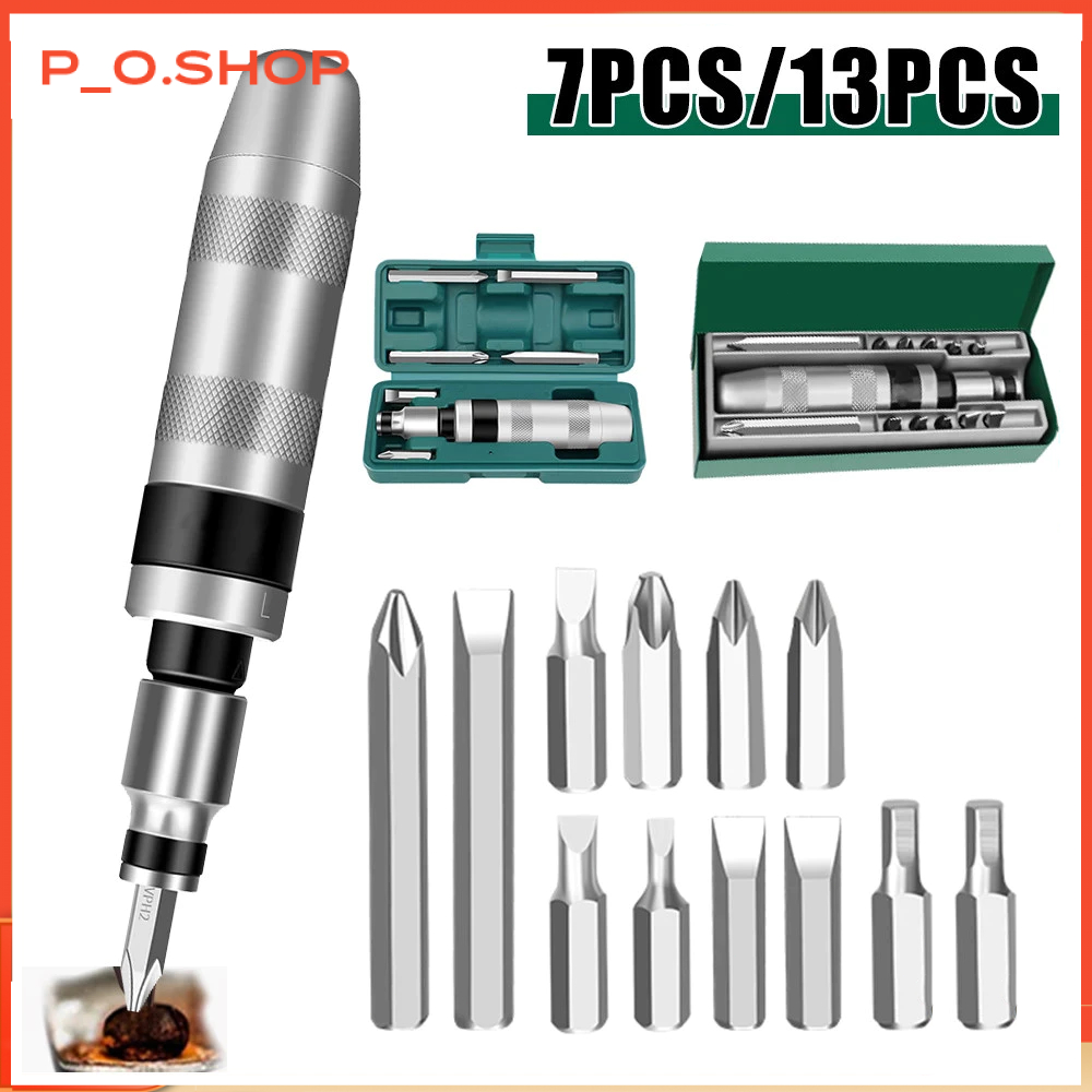 【🔥Rẻ】Bộ tuốc nơ vít đóng đảo chiều 13 chi tiết cao cấp,13 đầu đóng chất liệu hợp kim thép và inox