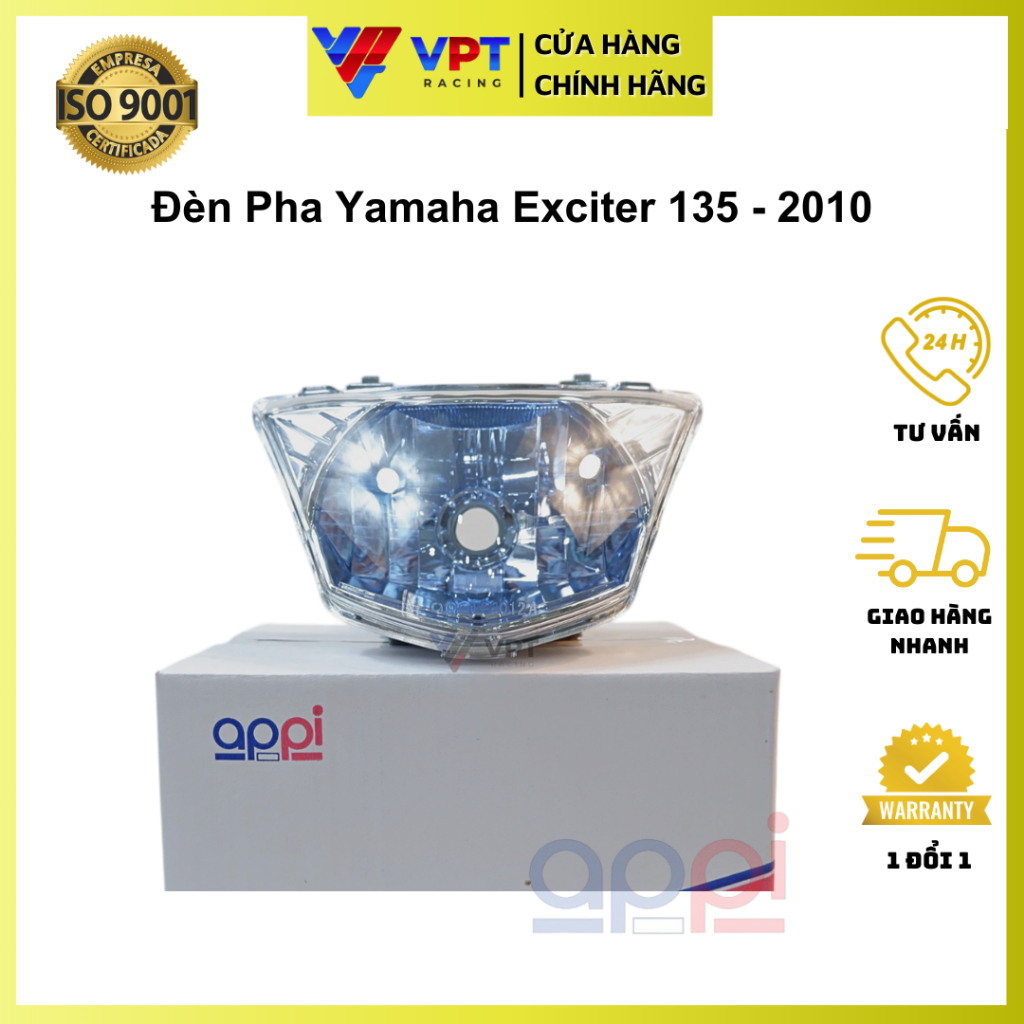 Đèn pha LC135 2005-2010 | Choá đèn Exciter 135, Spark - xanh - chính hãng APPi 1S8