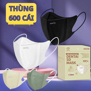 Sỉ thùng 600 chiếc Khẩu Trang 5D DENTAL MASK chính hãng cao cấp dày dặn , chống tia UV và nước