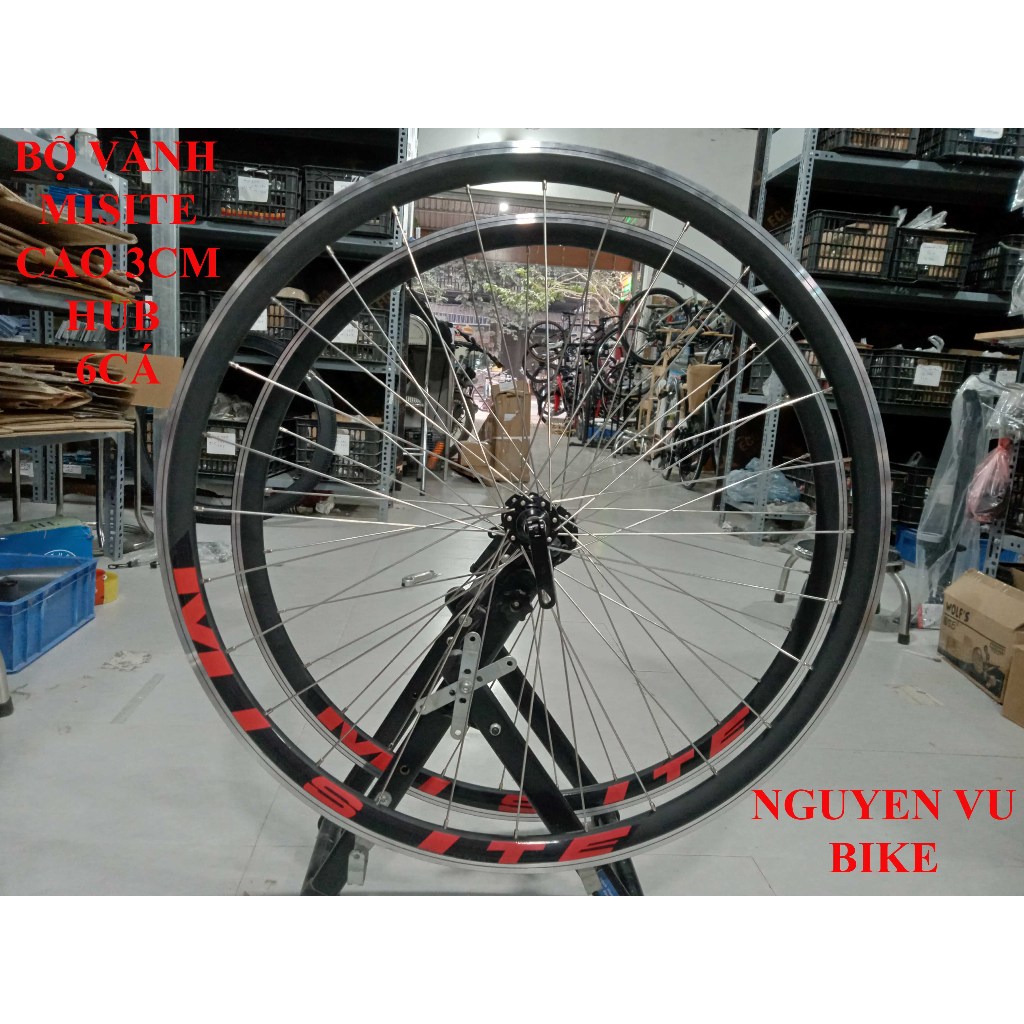Bộ vành xe đạp Misite cao 3cm, bánh 700c líp thả hanh u, v. Moayo cối nổ to 6 cá