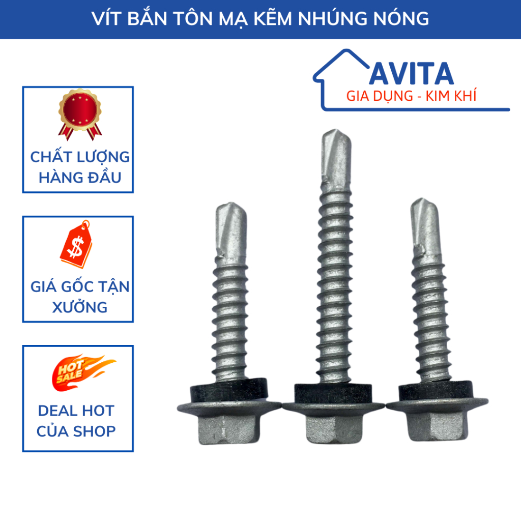 VÍT TÔM MÃ KẼM NHÚNG NÓNG, vít tôn nhúng nóng b2, vít tôn mạ kẽm