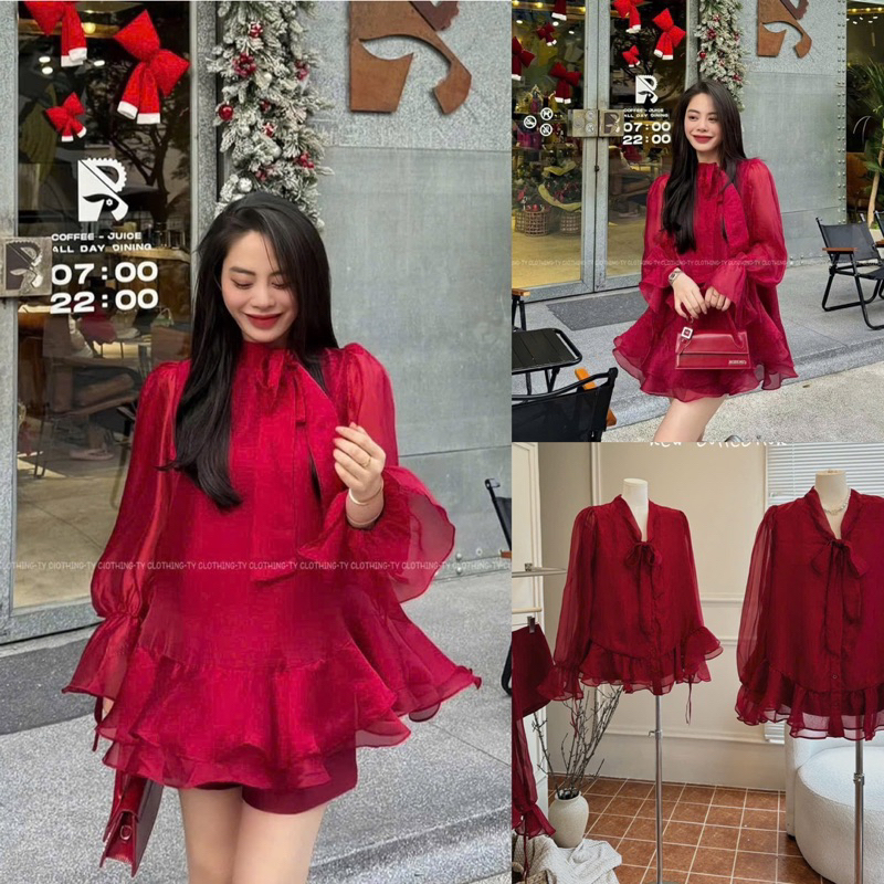 Set sơ mi rút kèm short