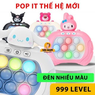 Pop it điện tử thế hệ mới ĐÈN LED NHIỀU MÀU, máy chơi game SPEED PUSH 999 LEVEL có đèn nhạc luyện tay mắt phù hợp cho bé
