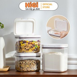 Hộp Đựng Thực Phẩm Nắp Ấn Có Gioăng Cao Su Kín Khí Chống Ẩm Mốc Chất Liệu Nhựa PET Đảm Bảo An Toàn