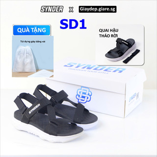  Sandal-xăng đan giày quai hậu SYNDER quai tháo rời mang 2 kiểu-dép và sandal màu Đen-Trắng 