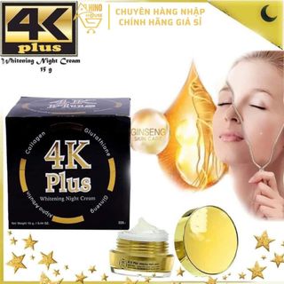 Kem Dưỡng Da 4K PLUS Whitening Night Cream 20g Thái Lan Dưỡng Da Trắng Sáng, Mềm Mịn Da - Hinohouse