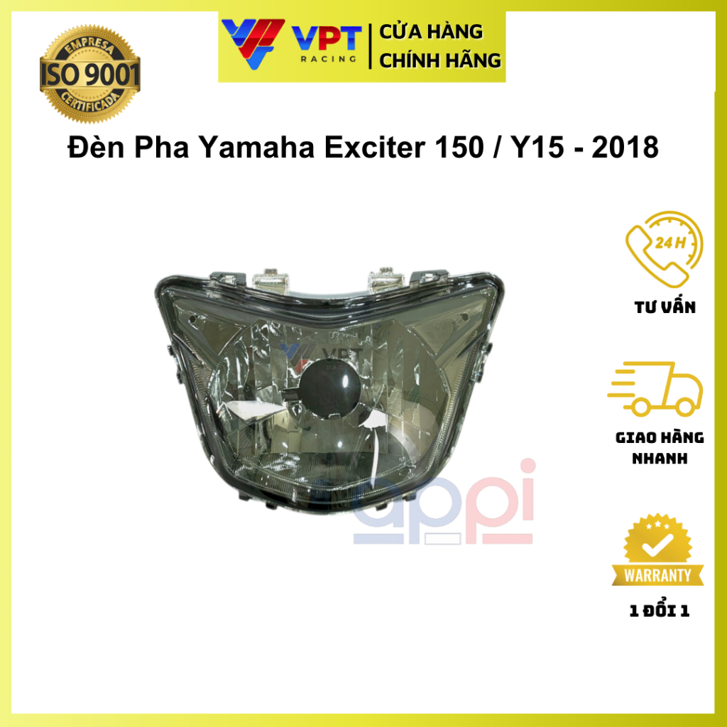 Đèn pha Ex150 đời 2015-2018 | Choá đèn Y15 khói - chính hãng APPi 2PV