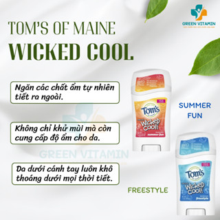 Lăn khử mùi cho trẻ em Tom's of Maine Aluminum-Free Wicked Cool! Natural Deodorant for Kids