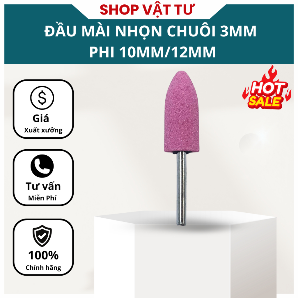 ĐẦU MÀI NHỌN CHUÔI 3MM - PHI 10MM/12MM - Hàng chính hãng - Cam kết chất lượng
