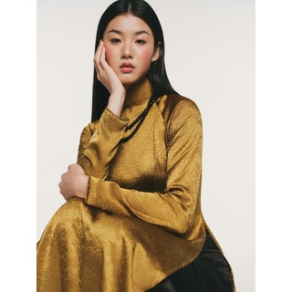 MAVEN- Quần lụa ống rộng đen Thu Tràm