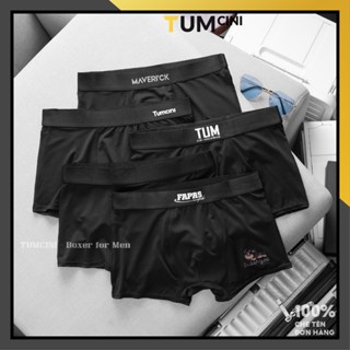 Combo 5 quần boxer đùi full đen chất thun lạnh cao cấp Tumcini CBTL1