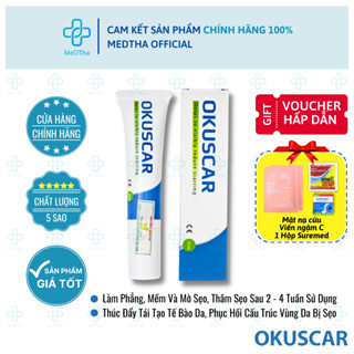  Gel Ngừa Sẹo Okuscar - Gel Làm Mờ Sẹo Mờ Thâm Tái Tạo Da Chống Lão Hoá Làm Đều Màu Da  Tuýp 15ml   Chính Hãng  
