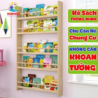 Kệ Sách Treo Tường, Kệ Gỗ Treo Tường Vintage, Giá Sách Treo Tường Không Khoan Dễ Lắp Đặt, Kệ Sách Sau Cửa, Kệ Siêu Mỏng