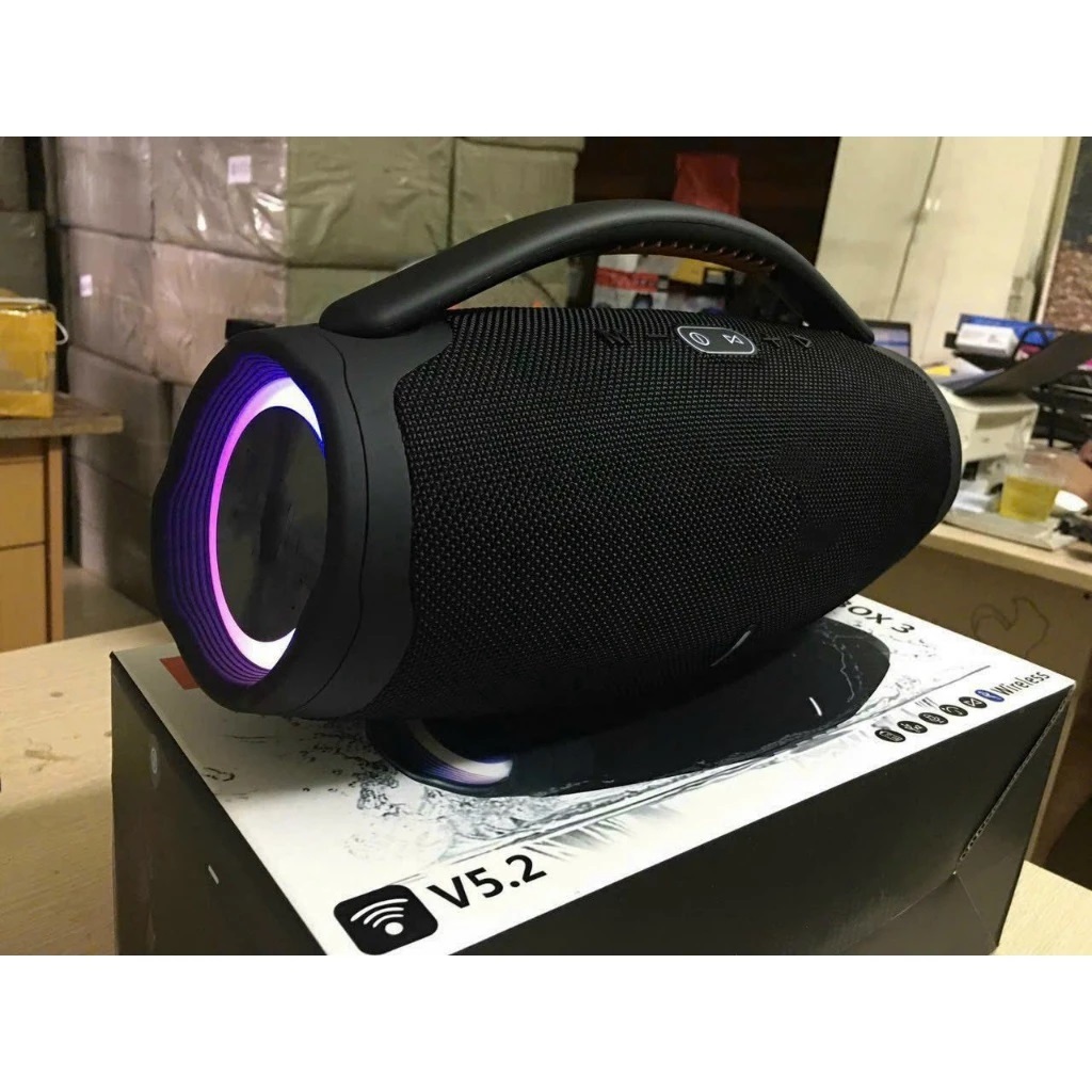 Loa bluetooth Boombox 3 Bass Mạnh Âm Thanh Lớn Cực Đỉnh Bluetooth 5.2, Công Suất 60W Nghe Cực Đã
