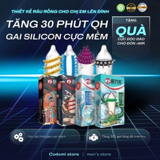 Bao cao su Bi siêu gai Pleasure More kích thích mãnh liệt gai mềm không đau hộp 2 cái  Codomi