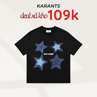 [Xả Kho]  Áo Thun Đắp Vải Jeans Karants DIY Ngôi Sao Custom Local Brand Form Boxy Streetwear Hot Trend - KR88