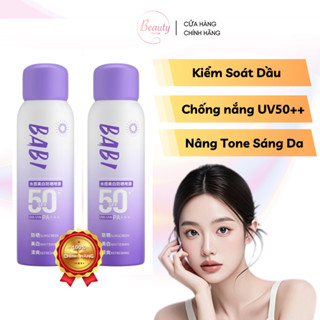 Xịt Chống Nắng BABI Chính Hãng 100ml Nâng Tone Kiềm Dầu SPF50 PA++++ Dùng Cho Da Mặt và Body