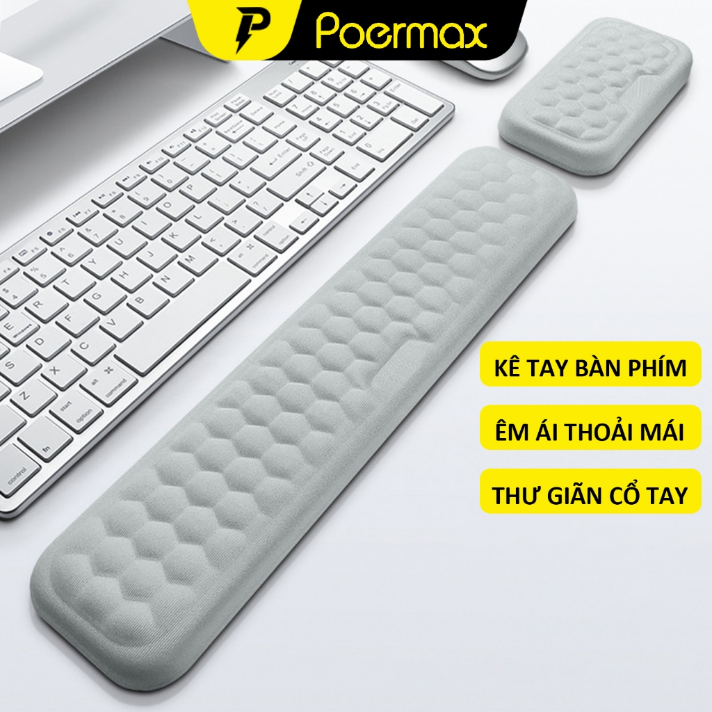 Miếng kê tay bàn phím làm bằng chất liệu cao su non mềm giúp chống mỏi tay khi…