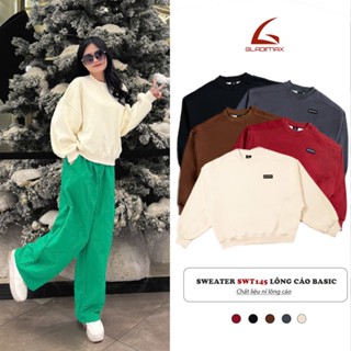  Baby sweater sw145 dáng ngắn logo Gladimax nổi,nỉ lông cáo dày dặn,dáng boxy siêu xinh cá tính 