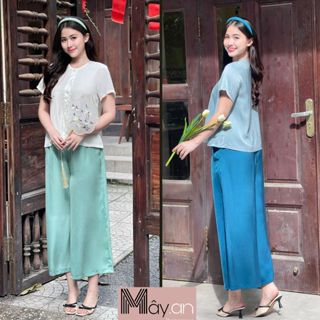 Mây-Set bộ cách tân lụa nhung diện Tết