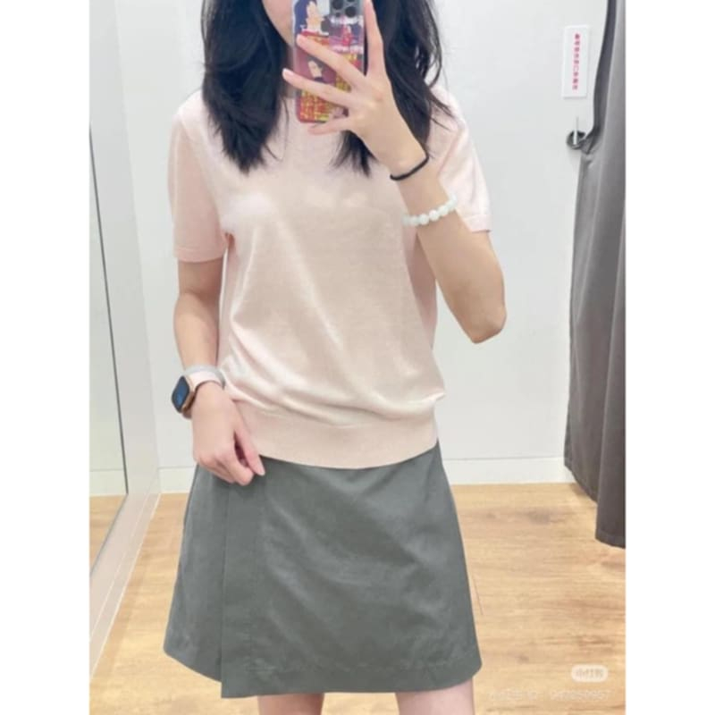 Áo Len Cộc Tay Merino Uni/qlo Nhật Bản