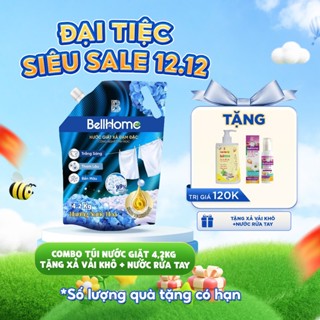 [MUA 1 TẶNG 2] Túi Nước Giặt Xả Sinh Học 4,2 Kg Tặng Kèm Chai Xả Vải Khô 100ml Và Nước Rửa Tay 500ml