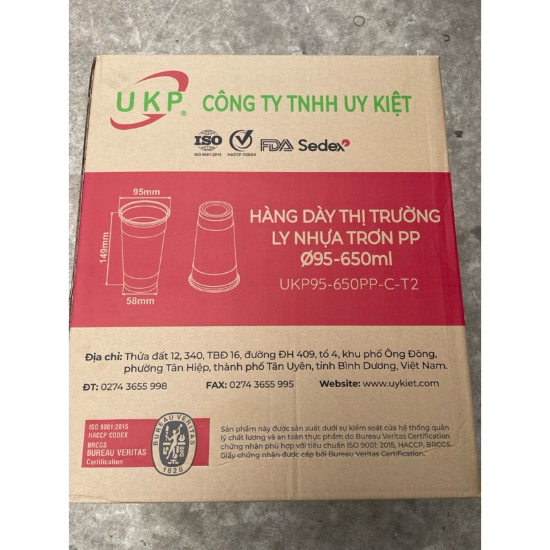 SỈ [ 1000] LY 650ML UKP PHI 95 ,LY UY KIỆT . LY DẦY DÙNG IN LY