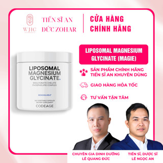 Viên bổ sung Magie Codeage Liposomal Magnesium Glycinate, USA chính hãng, dùng được 4-8 tháng
