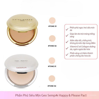 [Hàng Công Ty có Tem Phụ] Phấn Phủ Ngọc Trai Siêu Mịn Geo Lamy sempre Happy & Please Pact
