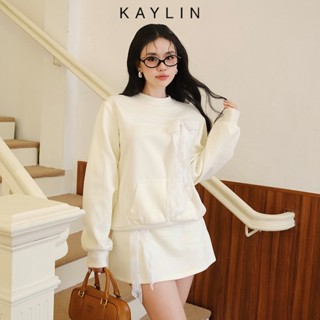 Set KALIN áo Sweater phối nơ kèm chân váy ngắn chất vải cotton nỉ phong cách sweet girl - N2385