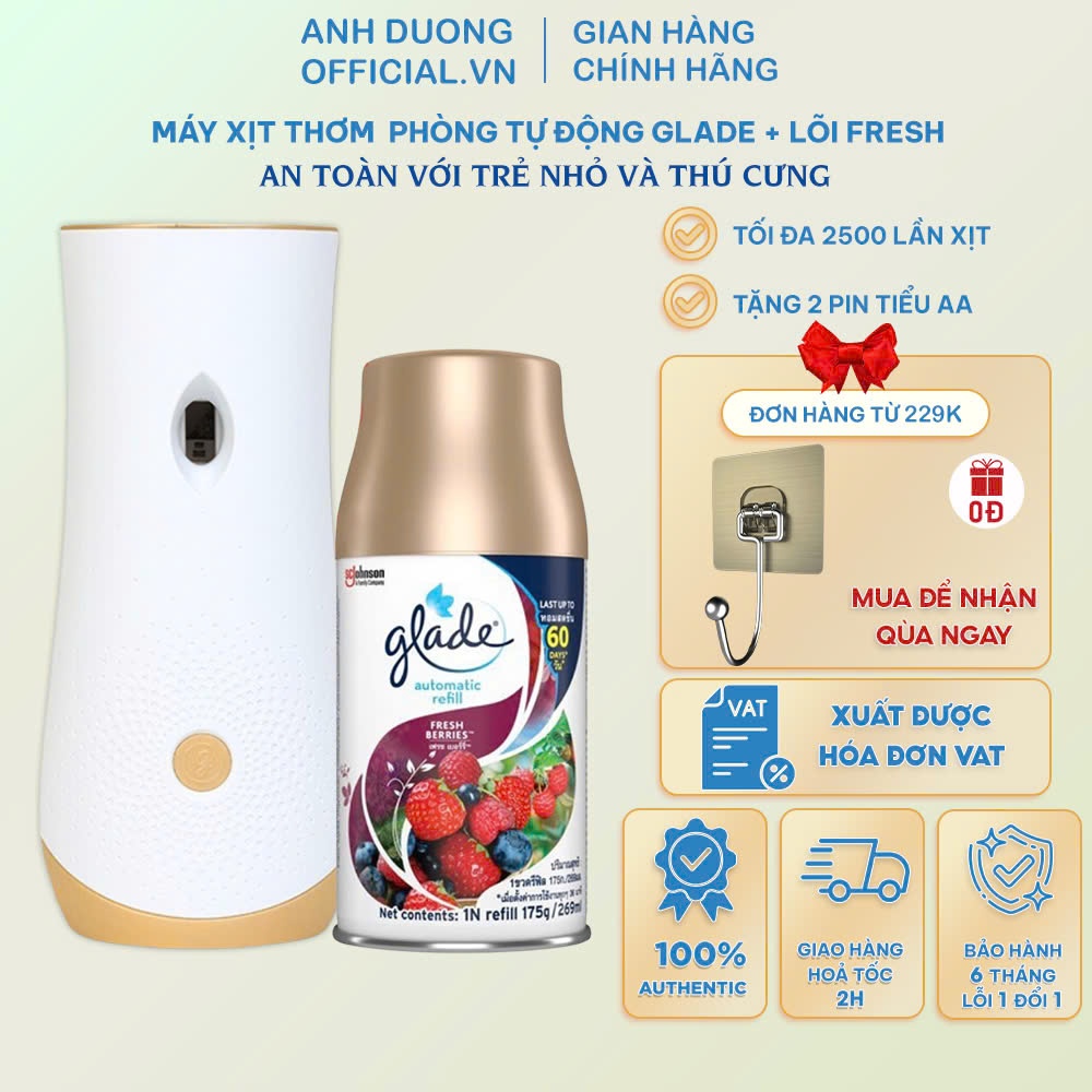 Máy Xịt Thơm Phòng Tự Động Glade Fresh Berries,,Lõi Xịt Thơm Phòng Tự Động Glade Thái Lan