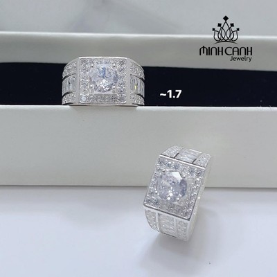Nhẫn Nam Bạc Thật Đính Đá Trắng MCJ11120341 - Minh Canh Jewelry
