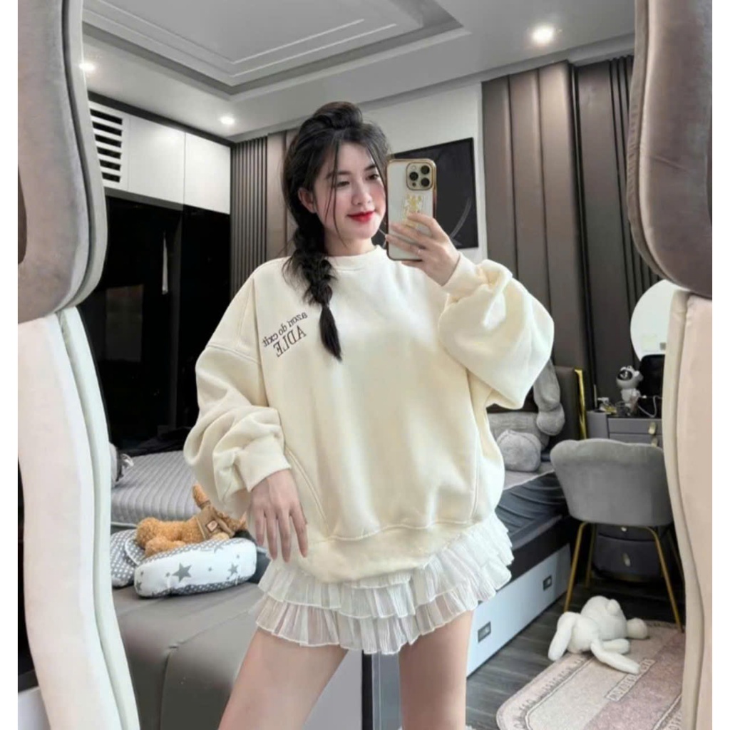 Áo Nỉ Nam Nữ  Swearter Hàng Nỉ Dày Dặn _ From Rộng mặc Thoải Mái_ Áo Hoodi Màu Be dễ Phối mặc Tôn Da