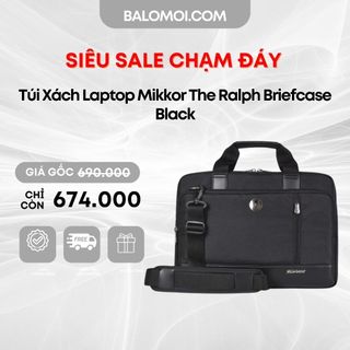 Túi xách laptop Mikkor The Ralph Briefcase Black thiết kế nhiều ngăn chứa đồ rộng rãi - BALOMOI.COM