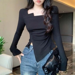  Áo Thun Kiểu Nữ Dài Tay và áo tay ngắn kẻ sọc cổ tim ,Áo Thun Nữ Tay Dài Vạt Chéo Thon Gọn Eo Chất Liệu bozip loại 1 18 