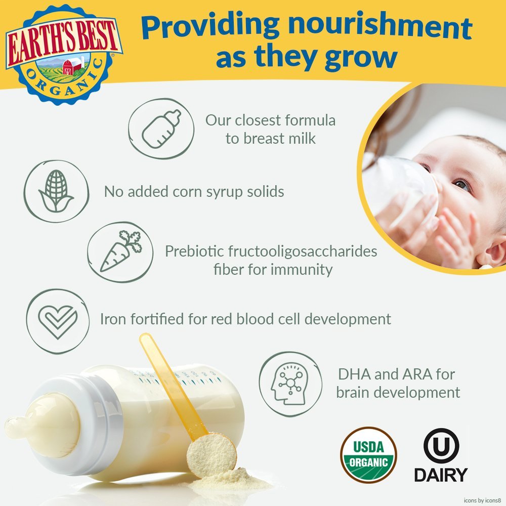 Sữa Bột Cho Bé Từ 0-1 Tuổi Earth's Best Organic Dairy Infant Formula With Iron Hộp Đỏ 595g