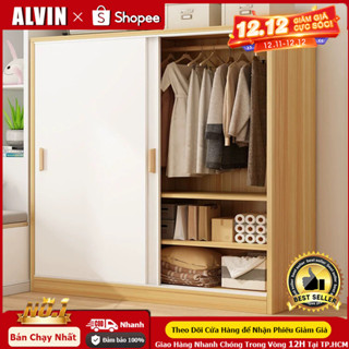 ALVIN Tủ quần áo gỗ cao cấp Đài Loan cánh lùa người lớn