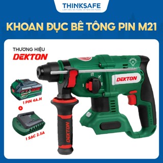 Máy khoan đục bê tông pin Dekton M21-RH2603ATC, anti kickback, đầu gài SDS plus, lực đập 2.6J, khoan búa pin