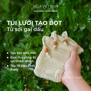  Túi Lưới Đựng Xà Phòng Xà Bông Cục Đan Thủ Công Từ Sợi Gai Dầu Sisal Nếp Làng Việt Nam Handmade 
