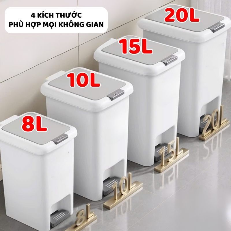 Thùng Rác Đạp Chân ENODA HOME 4 Size, Thùng Đựng Rác Chữ Nhật Có Nắp Cho Gia Đình, Văn Phòng TR020 | BigBuy360 - bigbuy360.vn
