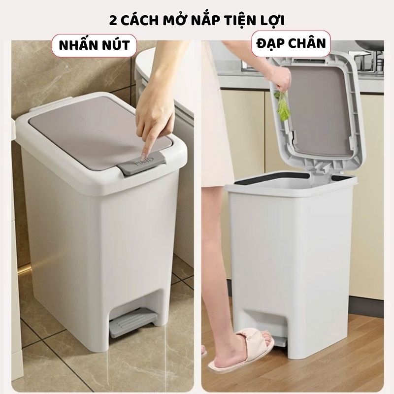 Thùng Rác Đạp Chân ENODA HOME 4 Size, Thùng Đựng Rác Chữ Nhật Có Nắp Cho Gia Đình, Văn Phòng TR020 | BigBuy360 - bigbuy360.vn