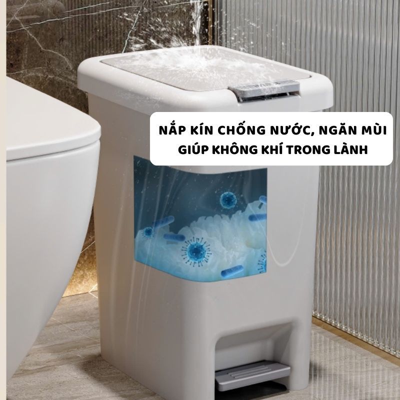 Thùng Rác Đạp Chân ENODA HOME 4 Size, Thùng Đựng Rác Chữ Nhật Có Nắp Cho Gia Đình, Văn Phòng TR020 | BigBuy360 - bigbuy360.vn