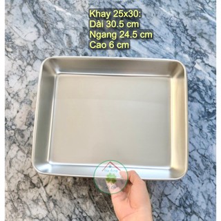Khay đựng thực phẩm / Khay làm bánh / Khay chữ nhật inox 304