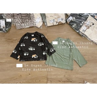 Set 2 áo cotton dài tay thu đông bé trai, bé gái HM Auth