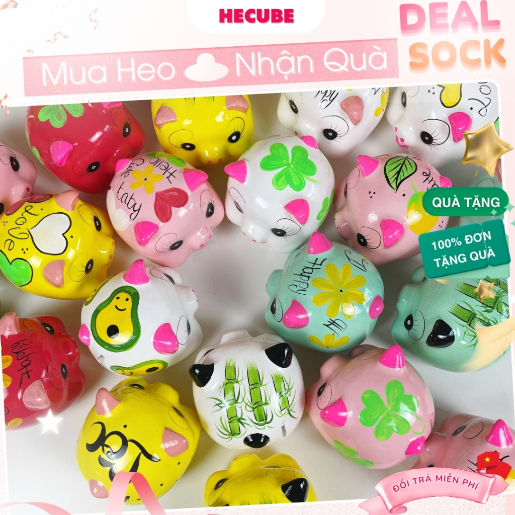  Heo Đất Tiết Kiệm Size To Cho Bé  Lợn Đất Sứ Đẹp BÁT TRÀNG Hecube Ống Heo Đựng Tiền Hoạt Hình Cute 